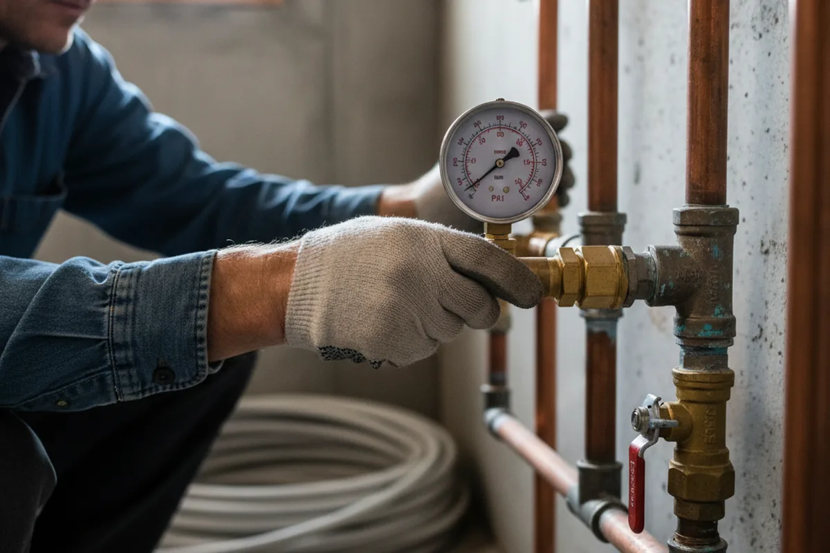 Pressure testing a repaired line during Water Line Repair in Great Mills